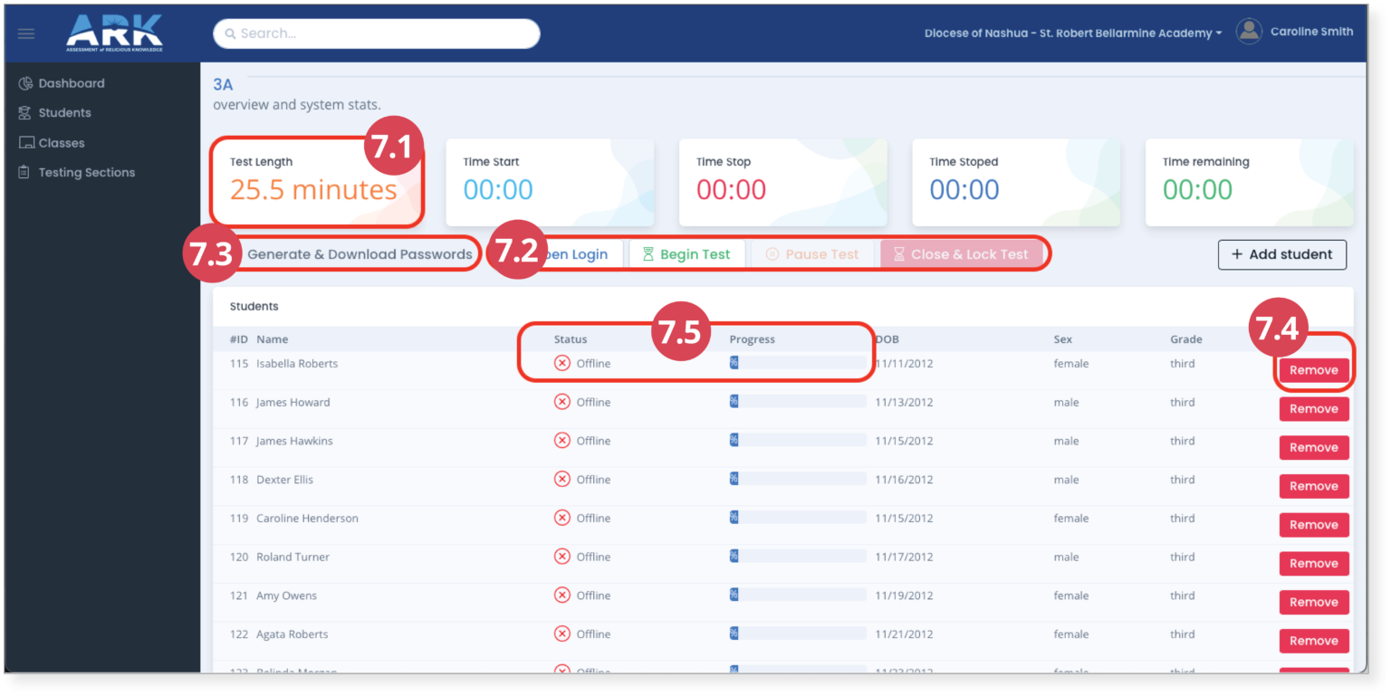 Before Testing Testing Section Administration Assessment of