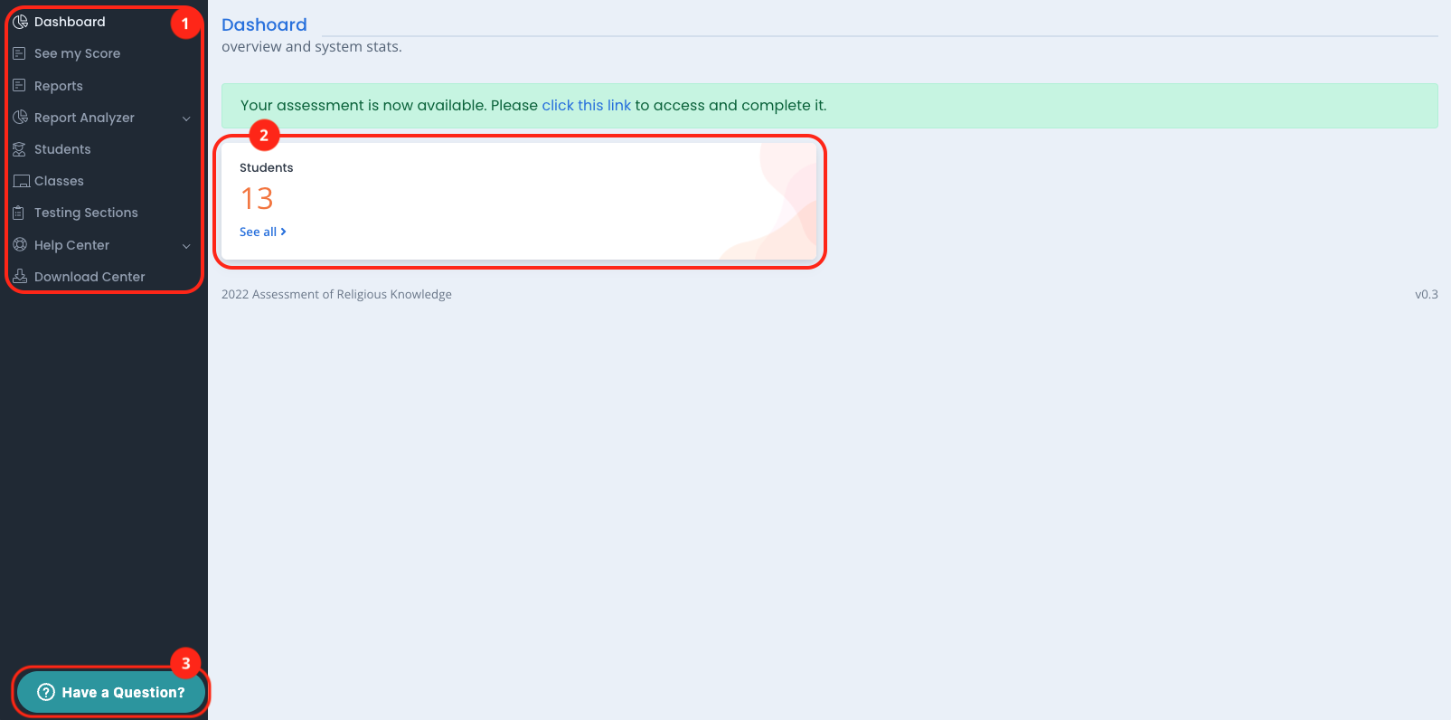 Before Testing Your Dashboard Assessment of Religious Knowledge