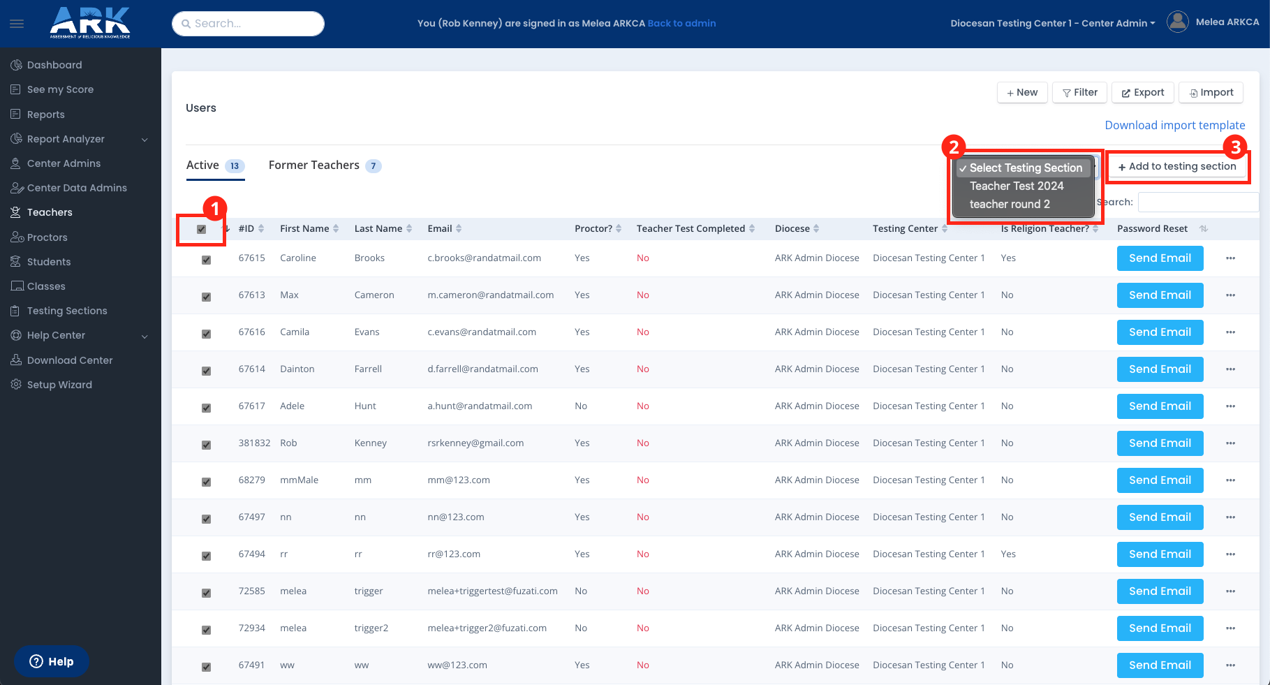 Create a Teacher Testing Section Assessment of Religious Knowledge